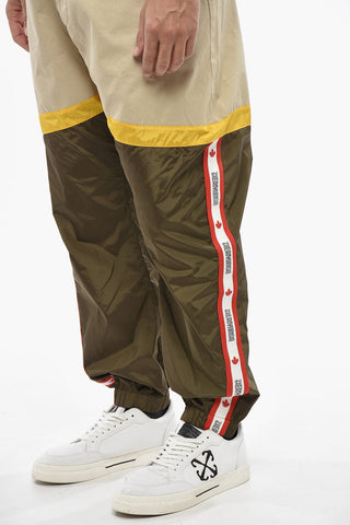 Pantaloni in Cotone e Nylon con Banda Logata