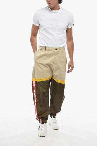 Pantaloni in Cotone e Nylon con Banda Logata