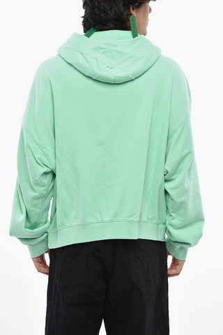 Felpa In Cotone con Cappuccio e Chiusra Zip
