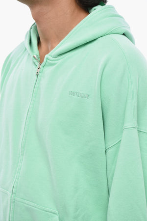 Cotton Sweatshirt with Hood and Zip Closure