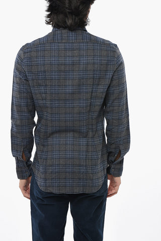 Slim Fit Cotton Flannel Plaid Shirt