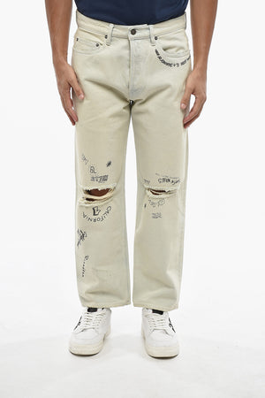 Jeans Bleached e Distressed Stampati 20cm