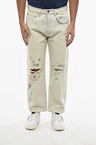 Jeans Bleached e Distressed Stampati 20cm