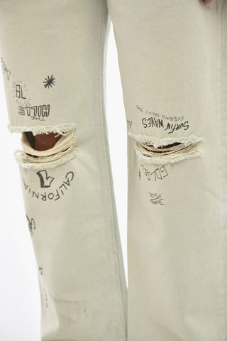 Jeans Bleached e Distressed Stampati 20cm