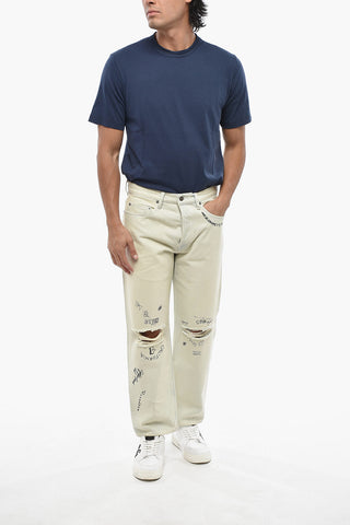 Jeans Bleached e Distressed Stampati 20cm