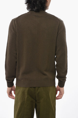 CC COLLECTION Cable-Knit Wool-Blend Sweater with Zip Closure