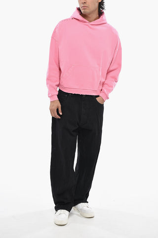 Cropped Distressed Hoodie