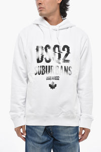 Brushed Cotton Hoodie with Contrast Logo