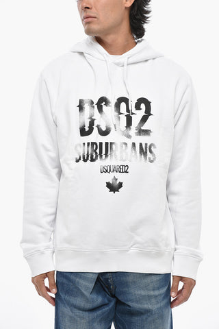Hoodie aus angerauter Baumwolle mit Kontrastlogo