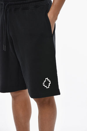 Shorts in Cotone Garzato con Monogram a Contrasto