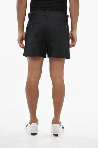 Shorts Aus Schurwolle Und Seide Mit Verdeckter Knopfleiste