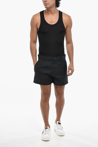 Shorts Aus Schurwolle Und Seide Mit Verdeckter Knopfleiste