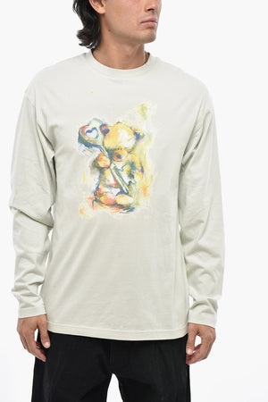 Cotton Crewneck T-Shirt with Front Print