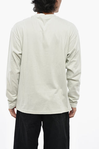 Cotton Crewneck T-Shirt with Front Print