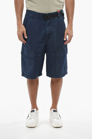 Jogg Jeans Cargo D-KROOLEY in Denim Stretch con Elastico in Vita e Cintura Industrial