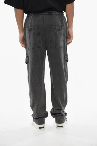 Fleece Cargo Pants with Delavé Effect