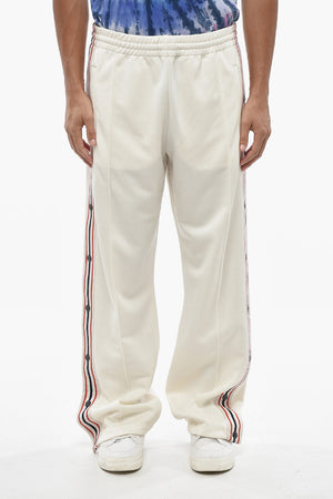 STAR Pantaloni Wide Leg con Bande Laterali a Bottoni e a Contrasto