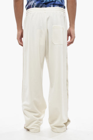 STAR Pantaloni Wide Leg con Bande Laterali a Bottoni e a Contrasto