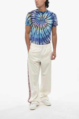 STAR Pantaloni Wide Leg con Bande Laterali a Bottoni e a Contrasto