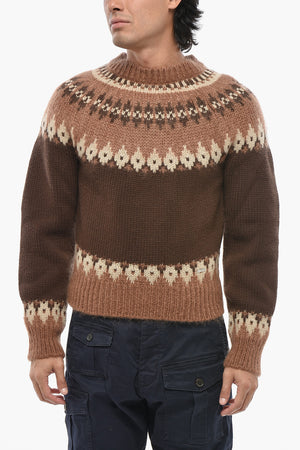 Virgin Wool Crewneck Sweater with Embroidery