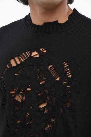 Maglia Girocollo DISTRESSED SKULL in Cotone Leggero