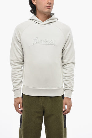 LAMINAR Felpa Hoodie in Cotone con Logo in Rilievo
