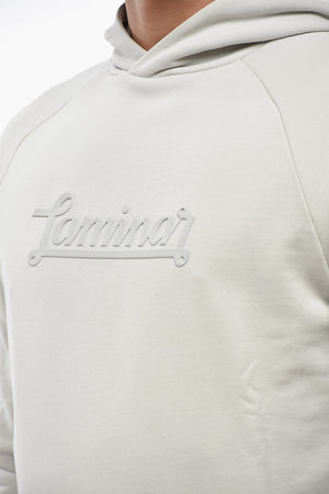 LAMINAR Felpa Hoodie in Cotone con Logo in Rilievo