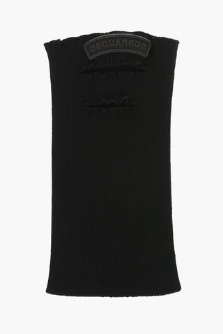 Balaclava In Maglia Con Logo Ricamato