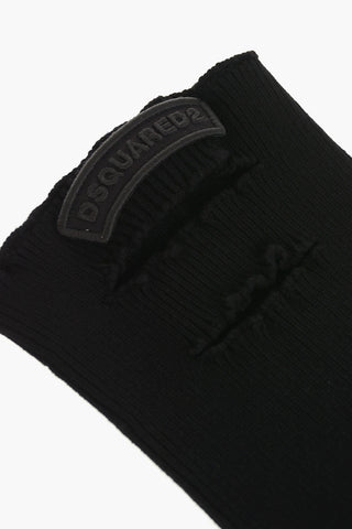 Balaclava In Maglia Con Logo Ricamato