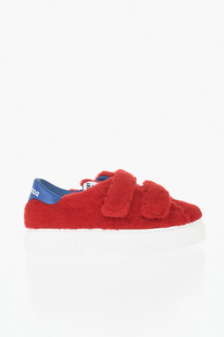 Leather Low Sneakers With Hook-And-Loop Closure