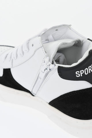 Sneakers Alte in Tessuto e Suede con Logo Stampato