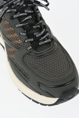 Perforated Fabric Color Block Lace-Up Sneakers DASH