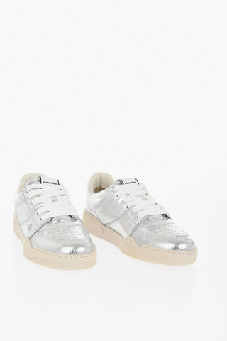 Sneakers Basse SPIKER In Pelle Craquelé e Metallizzata