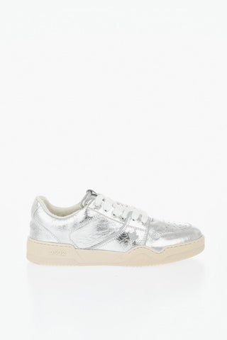 Sneakers Basse SPIKER In Pelle Craquelé e Metallizzata