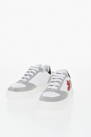 Leather Low-top Sneakers with Contrast Detail