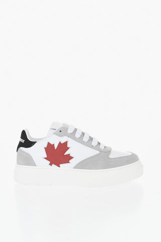 Leather Low-top Sneakers with Contrast Detail