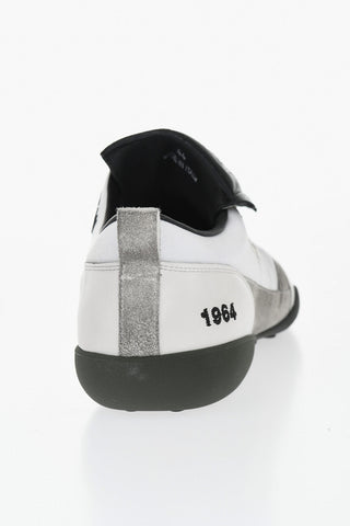 Vintage-Effect Fabric and Suede Low-Top Sneakers