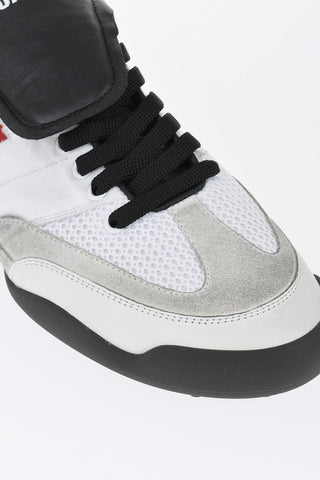 Vintage-Effect Fabric and Suede Low-Top Sneakers