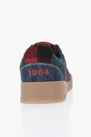 Low-Top Sneakers SPIKER Denim Tartan Check with Monogram