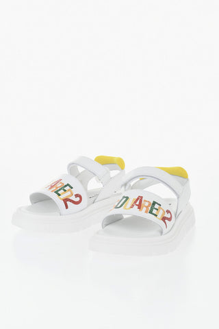 Leather Sandals With Hook-And-Loop Closure And Chunky Sole