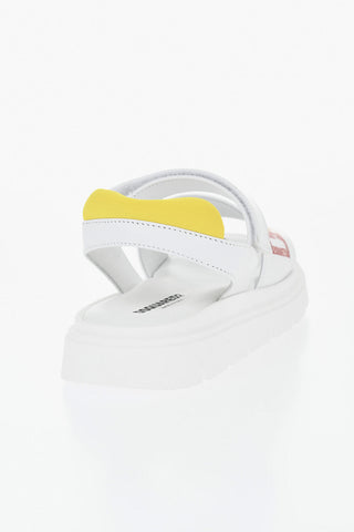 Leather Sandals With Hook-And-Loop Closure And Chunky Sole