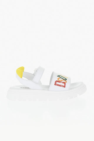 Leather Sandals With Hook-And-Loop Closure And Chunky Sole