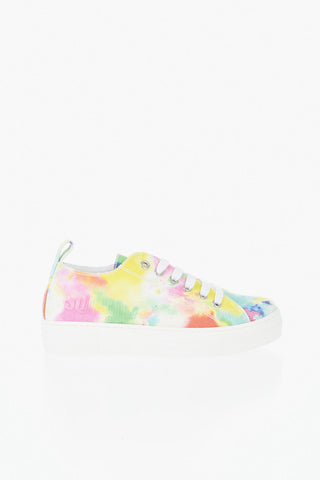 Low-top Canvas Sneakers with Tie-Dye Effect