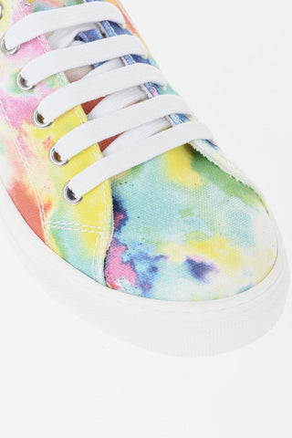 Low-top Canvas Sneakers with Tie-Dye Effect