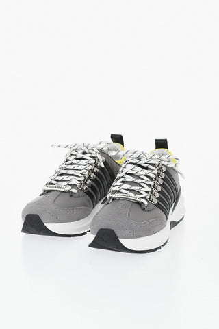 Niedrige zweifarbige Sneaker DASH aus Leder und Wildleder mit kontrastierenden Details