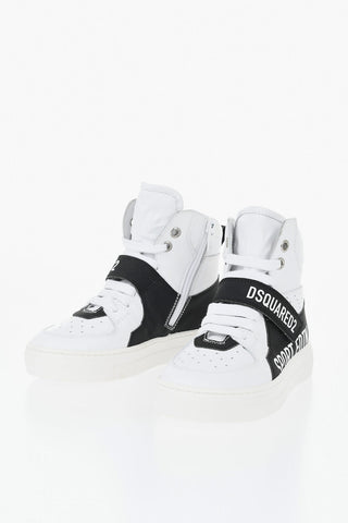 Bicolour Leather High-Top Sneakers SPORT EDTN.07 with Side Zip