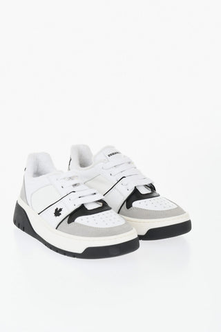 Leather And Suede Low-Top Sneakers