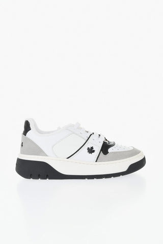 Leather And Suede Low-Top Sneakers