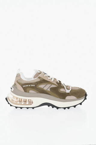 Textile And Leather Low Sneakers BUBBLE With Contrast Laces