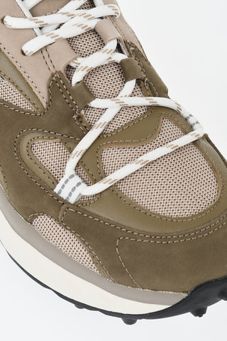 Textile And Leather Low Sneakers BUBBLE With Contrast Laces